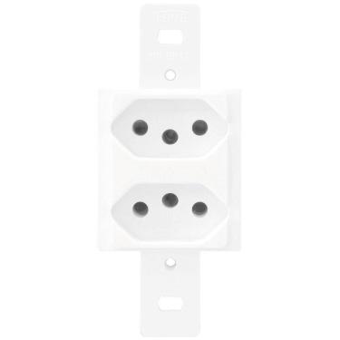 Imagem de Modulo 2 Tomadas 2p+t 20a 250 Volts Blanc - 1338 - Fame 2 Tomadas 20a S-placa Blanc 1338 Fame
