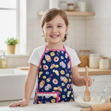Imagem de Avental Infantil de Cozinha Estampado Impermeável Kids - Mava Enxovais