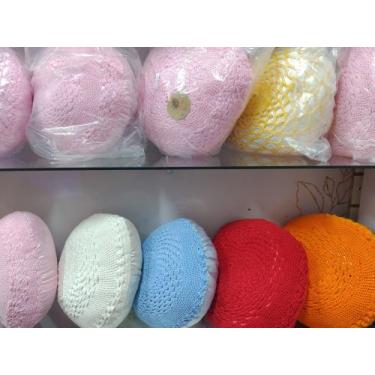 Imagem de Almofadas redonda de crochê - Bela Arte, Laranja