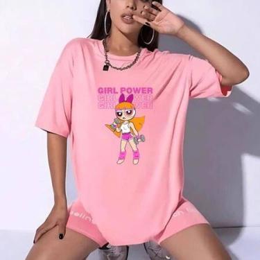 Imagem de Camiseta Treino Feminina  Meninas Superpoderosas, Look Divertido e Fit