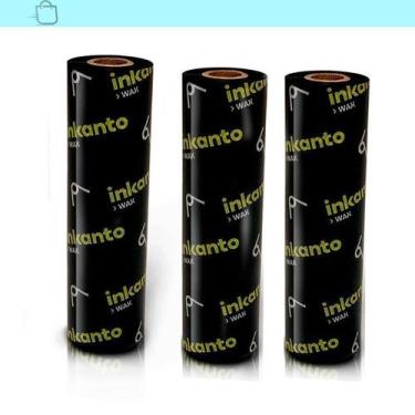 Imagem de Kit 3 Ribbon Inkanto Awr1 Cera 110Mm X 74M Preto, Preto