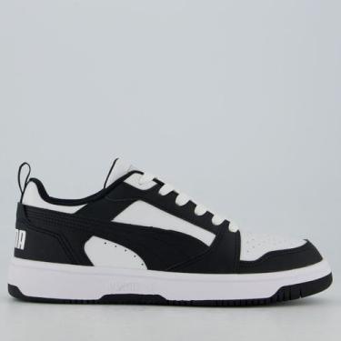 Imagem de Tênis Puma Rebound V6 Low Preto e Branco, 42