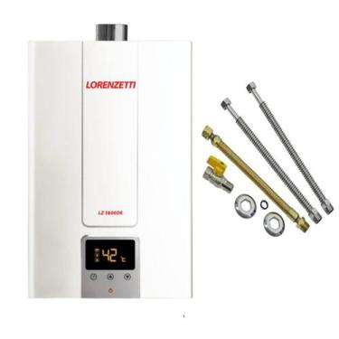 Imagem de Aquecedor De Água A Gás Lorenzetti Lz 1600 De 15 Litros Glp + Kit Inst