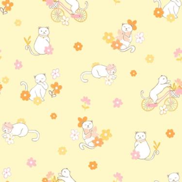 Imagem de Papel de Parede Bosque da Imaginação Infantil Amarelo 80850