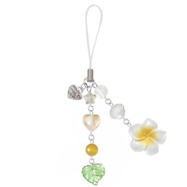 Imagem de Amuletos de telefone com flores de hibisco, lindas flores tropicais havaianas Y2K, correias para celular artificiais, estrela, coração, contas, verão, flores, acessórios de praia, decoração kawaii