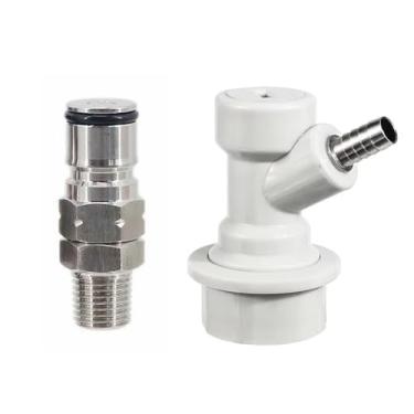 Imagem de Poste Com Trava De Esfera De 19/32'', Adaptador Para Barril De Gás/líquido Corny, Rosca Macho NPT De 1/4'', Dispensador De Cerveja, Barril De Carbonatação Caseira(Gas ball lock 2)
