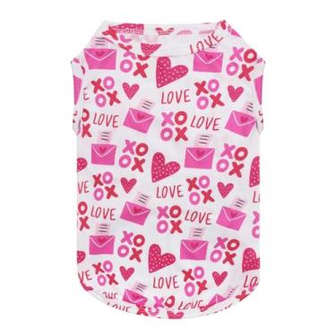 Imagem de CuteBone Camiseta macia para o dia dos namorados, leve, para filhotes, roupas para animais de estimação, respirável, colete elástico, roupa para gatos BX13S