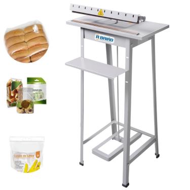 Imagem de Seladora De Embalagens A Pedal 40 cm Barra Quente Com Temporizador Standard R Baião