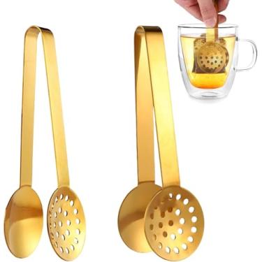 Imagem de 2 pinças para espremedor de saquinhos de chá, dispensador de saquinhos de chá de aço inoxidável, acessórios para colhedores, espremedores de saquinho de chá premium, clipe para presentes de bebedores