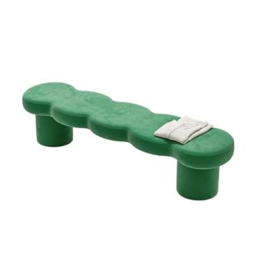 Imagem de Banco para entrada, quarto, cama, banco de cabeceira, banco de couro, sapato, descanso; sofá longo (verde)