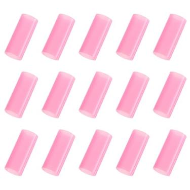 Imagem de 15 pontas de canudo de silicone, capas de palha de metal, pontas de canudos reutilizáveis macias adequadas para canudos de aço inoxidável OD de 12 mm (rosa)