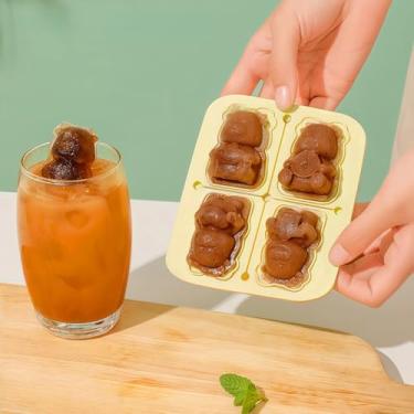 Imagem de Molde de silicone de dragão amarelo, máquina de gelo divertida em forma de dragão para coquetéis de bebidas frias, molde de silicone criativo