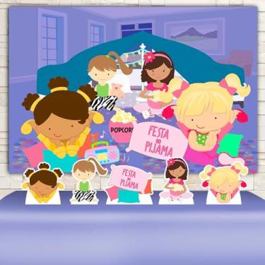 Imagem de Kit Decoração Festa de Aniversário Infantil Painel + Displays Festa do Pijama