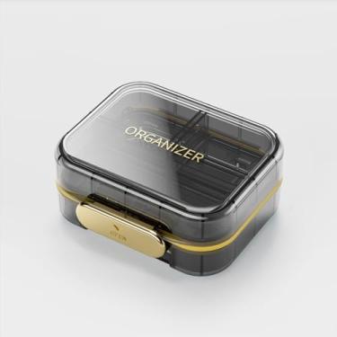 Imagem de Caixa organizadora de comprimidos portátil, estojo de armazenamento de cápsulas de viagem com 7 compartimentos, recipiente de medicamentos à prova d'água para vitaminas, suplementos, medicamentos
