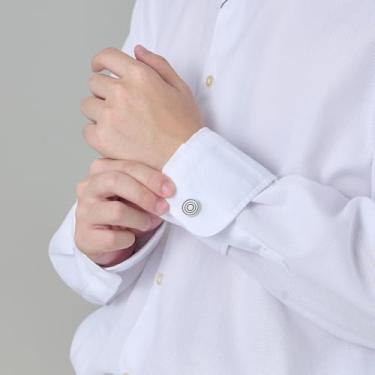 Imagem de Abotoaduras masculinas de aço inoxidável para homens bandeira americana/zircão/pai/geométrico/forma/música abotoaduras presentes de casamento de negócios para ele, One Size, Aço inoxidável, Sem Pedra