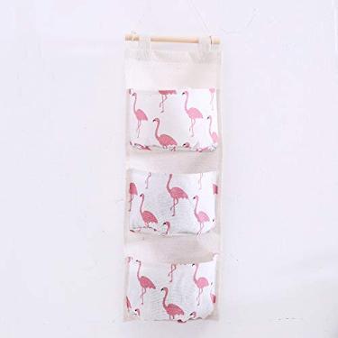 Imagem de Bolsa de armazenamento de parede com 3 bolsos largos, organizador de bolso para pendurar sobre a porta, organizador de armário para quarto