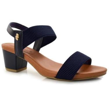 Imagem de Sandália de Couro e Salto Baixo Usaflex Y8204, Azul, 38