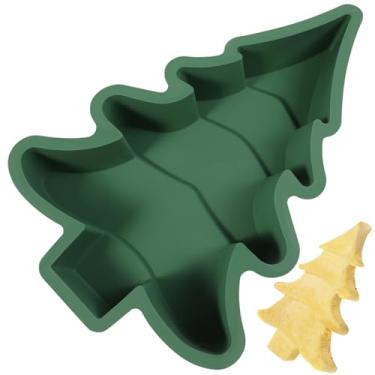 Imagem de Gatuida Molde de silicone para bolo de árvore de Natal, assadeira antiaderente verde para sobremesas de férias faça você mesmo, 28,1 x 20,3 x 3,5 cm