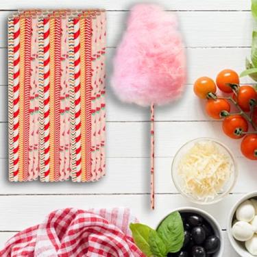 Imagem de Bastões de algodão doce, canudos fofos, cones lindos acessórios de sobremesa, suprimentos de algodão doce, suprimentos de açúcar e cones adequados para festas animadas e várias sobremesas