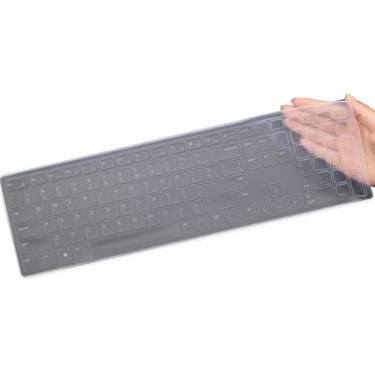 Imagem de Capa de teclado para teclado Dell Pro KM5221W KM7321W e Pro KB500, capa protetora para teclado de desktop Dell Pro KM5221W - transparente
