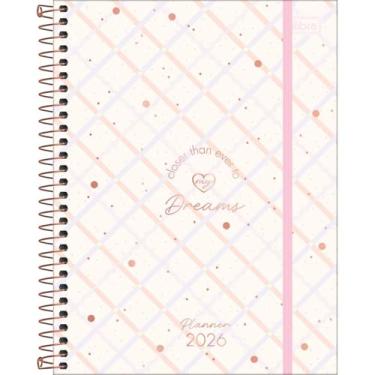 Imagem de Tilibra - Planner Espiral 17,7 x 24 cm Soho 90 G 2026 - Fundo Bege com Xadrez