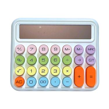 Imagem de Calculadora De Mesa Colorida 12 Dígitos Yin's Branco