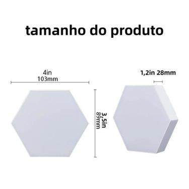 Imagem de Luz De Parede LED Hexagonal Branca Neutra Pacote Com 6 Lâmpadas De Toq