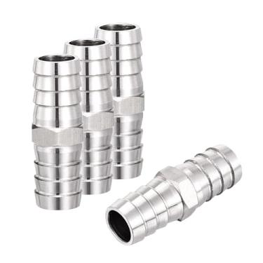 Imagem de Rebower Pacote com 4 farpas de mangueira de aço inoxidável para adaptador, farpa de 1/10.2 cm x 1/10.2 cm para industrial, automotivo, transferência de fluidos, jardinagem doméstica e tratamento de