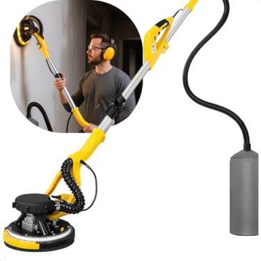 Imagem de Lixadeira de Teto e Parede 850W Telescópica com LED e Sucção Automática - Alta Potência e Acabamento Profissional - Pratiarejo® (Preto 110v)