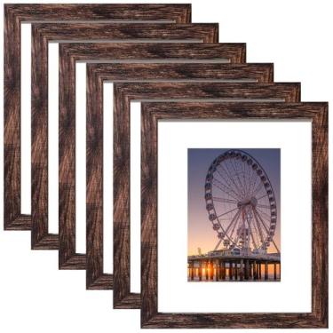 Imagem de Porta-retratos BESCRCL Brown 8x10, conjunto de 6 para parede/mesa