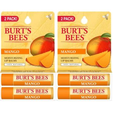 Imagem de Bálsamo labial Burt's Bees Mango, hidratante natural, pacote com 2 uni