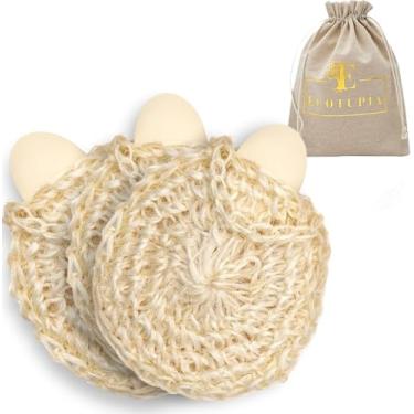 Imagem de Ecotupia Esfoliante Corporal Natural de Bucha de Sisal Feito À Mão-Esponja de Banho Orgânica Feita de Fibras de Agave Premium-Estilo Árabe-Turco com Bolsa de Sabonete Em Barra-Esfoliante Corporal Natu