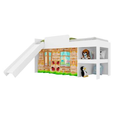Imagem de Cama Infantil Com Escorregador Para Colchão 188x88cm Multimóveis Cr40071 Branca Branco