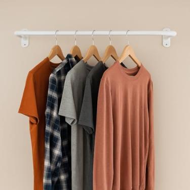 Imagem de Arara De Parede Cabideiro Loja Reta 1 Metro Branco