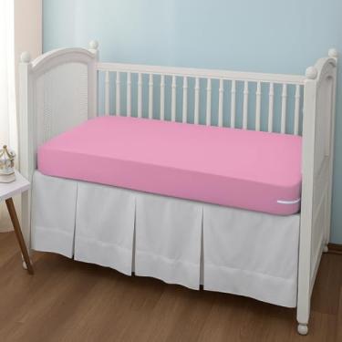 Imagem de Capa Para Colchão de Berço Malha Gel Grossa Lisa Lavável C/Zíper Ajustável Reforçada 1,30cm x 70cm (Rosa bebê)