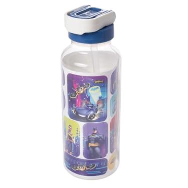Imagem de Garrafa Infantil Fun com Canudo e Adesivo Batwheels - Plasútil