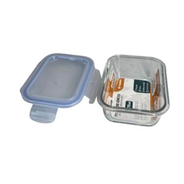 Imagem de Pote Hermético Retangular de Vidro 370ml com Tampa Vedante