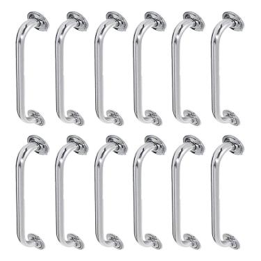 Imagem de Alça De Apoio 50cm Barra Inox Segurança Banheiro Kit 12 Unidades Deficiente Idoso Acessibilidade Cadeirante Corrimao