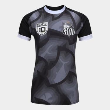 Imagem de Camisa Santos Selica Feminina - SPR, Preto, Branco, M