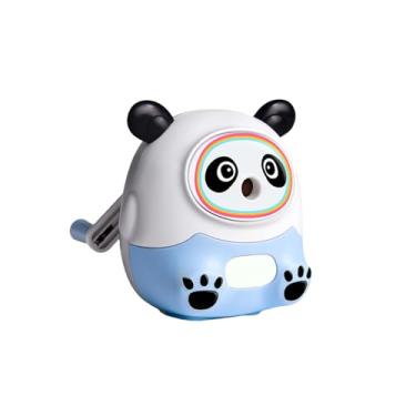 Imagem de GZBABY Apontador de lápis manual, manivela com espessura de ponta ajustável, formato de panda fofo (azul)