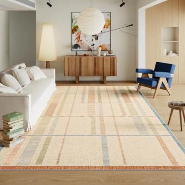 Imagem de Tapete de pelúcia para decoração de quarto, estilo moderno, para sala de estar, macio e fofo, tapete de pelúcia grosso para casa (140x200cm/B)