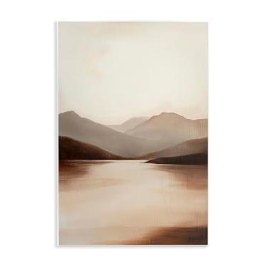 Imagem de Stupell Industries Calming Mountains Brown Landscape Wall Plaque Art, design by Petal Prints Design, 19 x 13