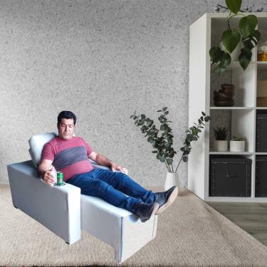 Imagem de Poltrona Com Assento Retratil Eletrico Imperial Linho Conforto Modernidade e Requinte Bege Claro