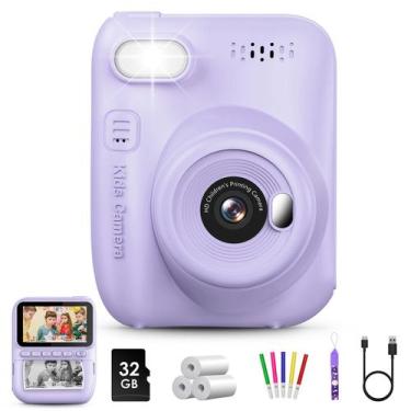 Imagem de Câmera de impressão instantânea LETSHAHA Kids 32MP com tela HD de 3,0 