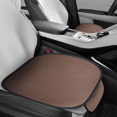Imagem de DUSCOKE 2 peças de capa respirável para assento de carro, seda gelada e protetor de assento antiderrapante com bolso de armazenamento, almofada de resfriamento ventilado, acessórios interiores