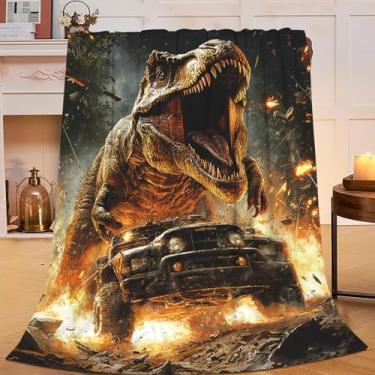 Imagem de Manta legal de dinossauro, caminhão, cobertores, disco, de lã, supermacio, aconchegante, quente, leve, instrumento musical, presente para meninos, meninas, adultos, homens, mulheres, 101,6 cm x 127 cm