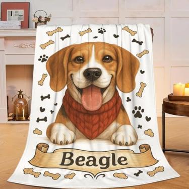 Imagem de Beagle Cobertor Beagle Presentes para Mulheres Meninas Lindo Cachorro Cobertor para Amantes de Cachorros Flanela Macia Confortável Lã Fuzzy Pelúcia Quente Material de Cama para Crianças Adultos 102 x