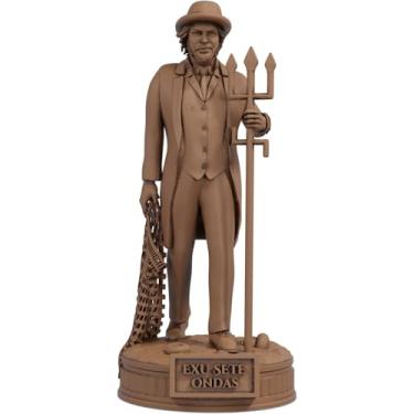 Imagem de Estátua Exu Sete Ondas Umbanda Candomblé (Madeira)