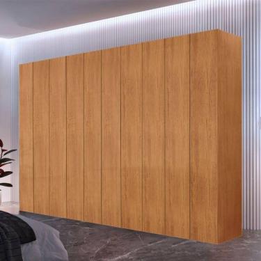 Imagem de Roupeiro Casal Everest Em Mdf 10 Portas E 10 Cabideiros Naturalle Sem Gavetas