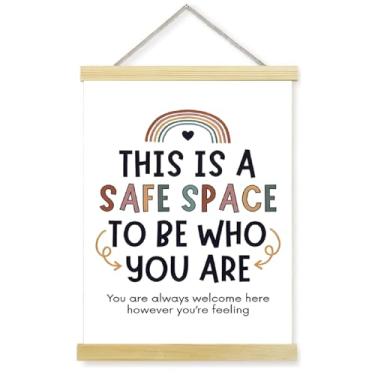 Imagem de CanvaCrafted Pintura em rolo pendurada em madeira, espaço de cura, saúde mental, banner de pôster, conselheiro escolar, conselheiro psicológico, arte de parede, decoração de Natal, presentes de